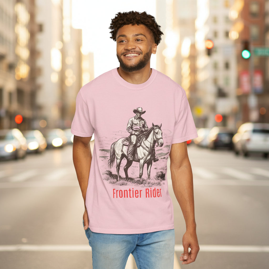 Frontier Rider T-Shirt — Cowboy on Horse Graphic Tee