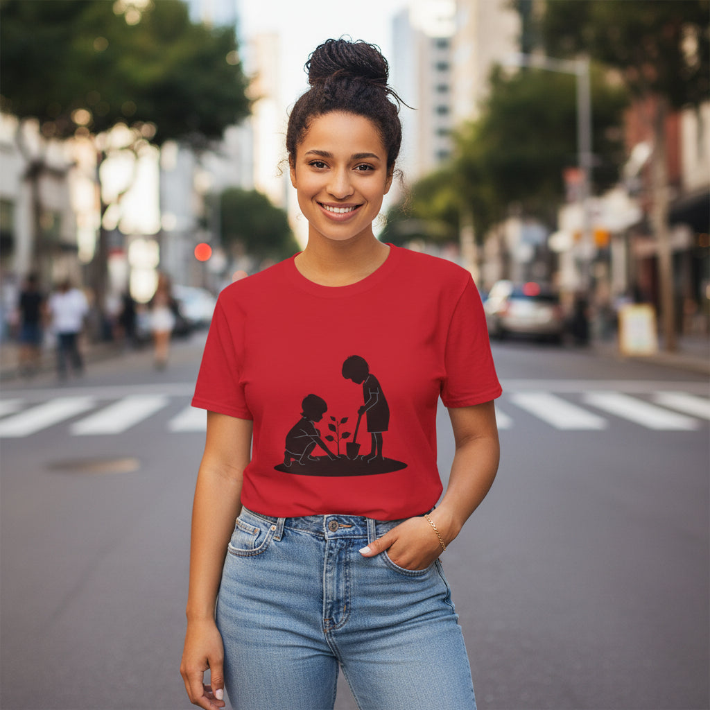 Planting Seeds T-Shirt — Kids Gardening Silhouette Tee