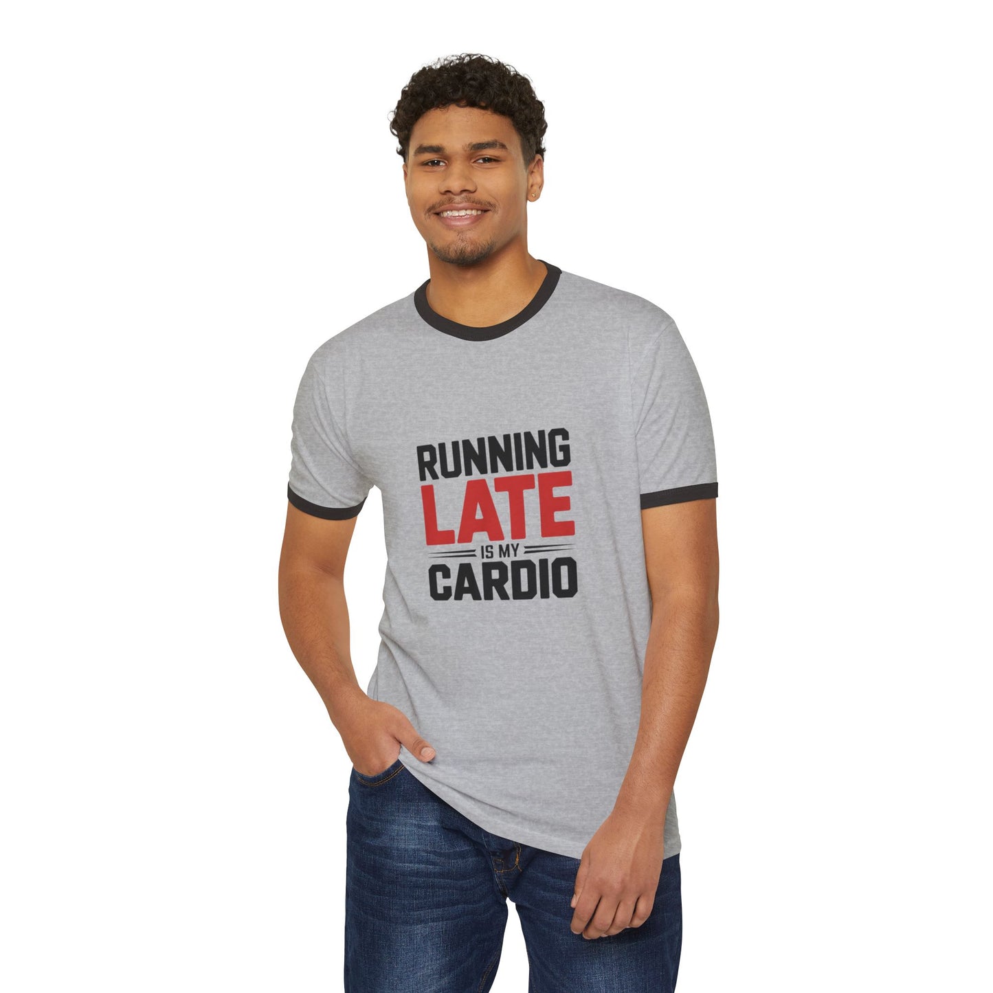 Running Late Is My Cardio Ringer Tee