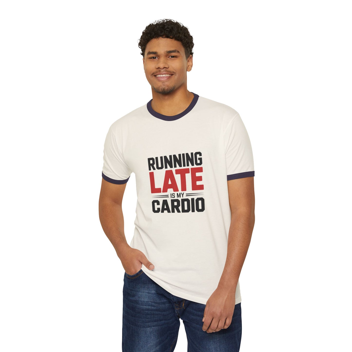 Running Late Is My Cardio Ringer Tee