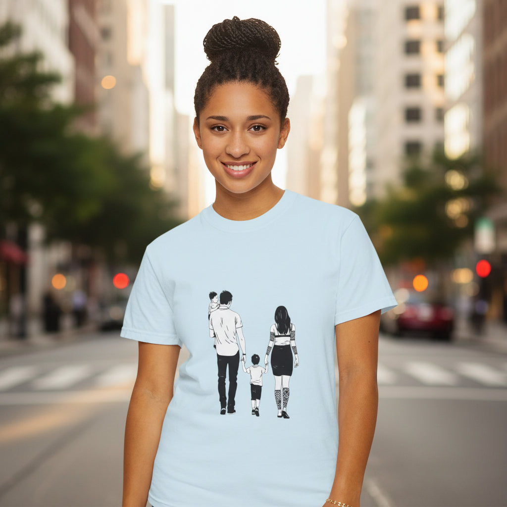 Family Silhouette T-Shirt — Matching Parents & Child Graphic Tee