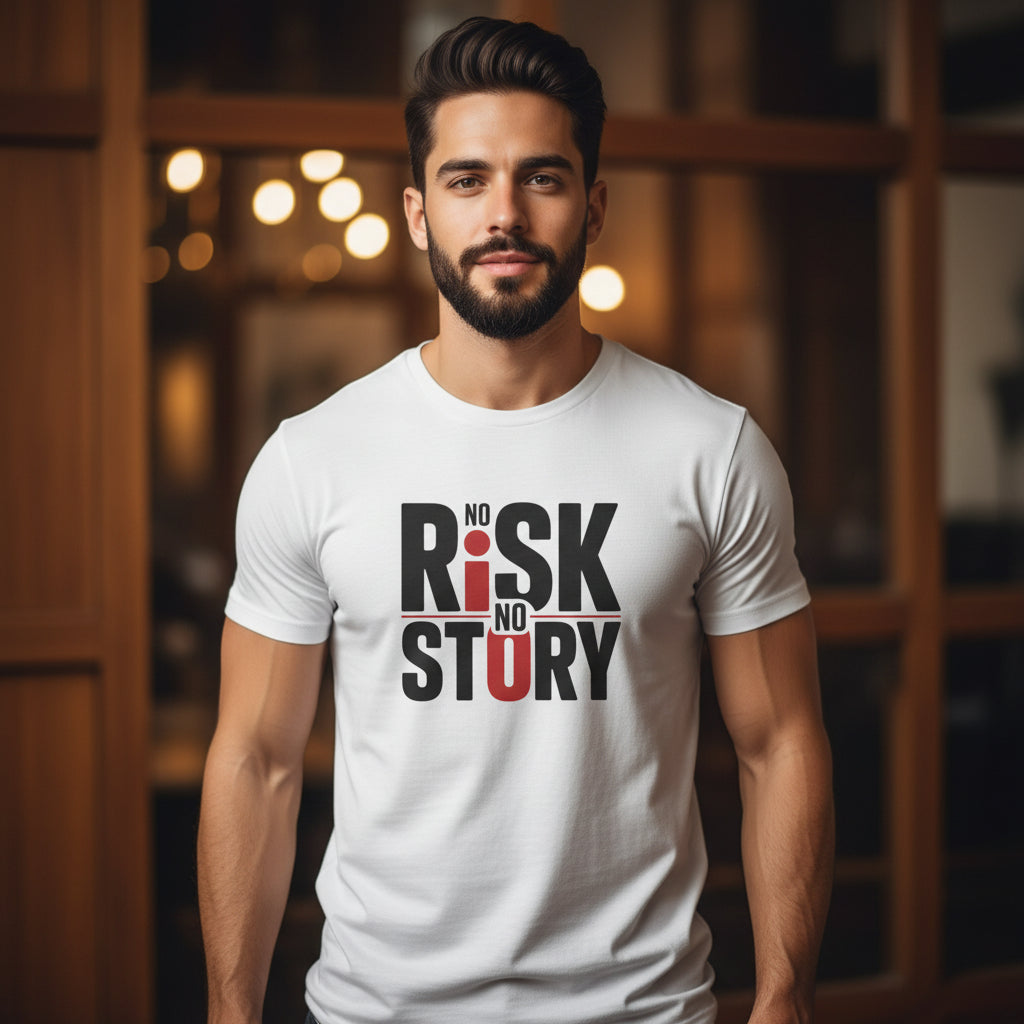 No Risk No Story T-Shirt — Inspirational Adventure Quote Tee