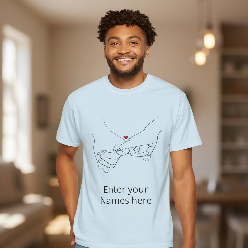 Personalized Pinky Promise T-Shirt — Custom Names Couple Tee