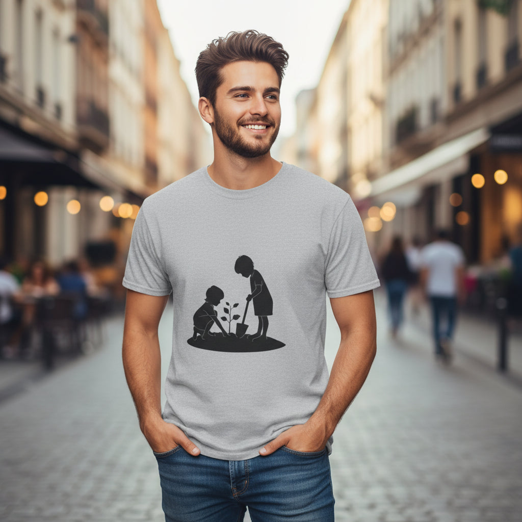 Planting Seeds T-Shirt — Kids Gardening Silhouette Tee