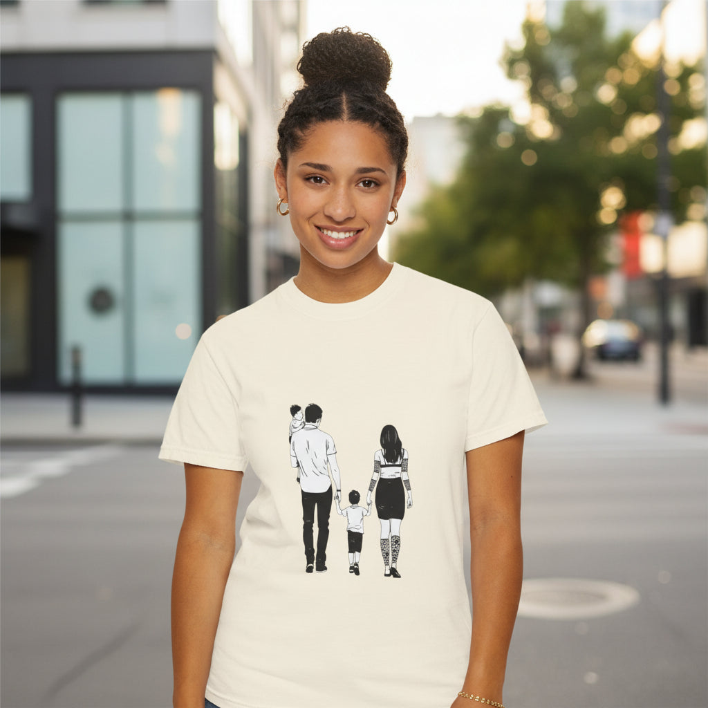 Family Silhouette T-Shirt — Matching Parents & Child Graphic Tee