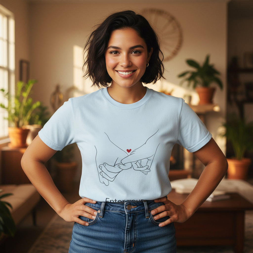 Personalized Pinky Promise T-Shirt — Custom Names Couple Tee