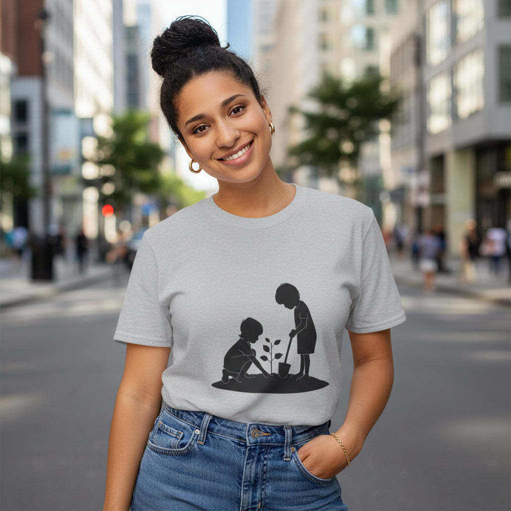 Planting Seeds T-Shirt — Kids Gardening Silhouette Tee
