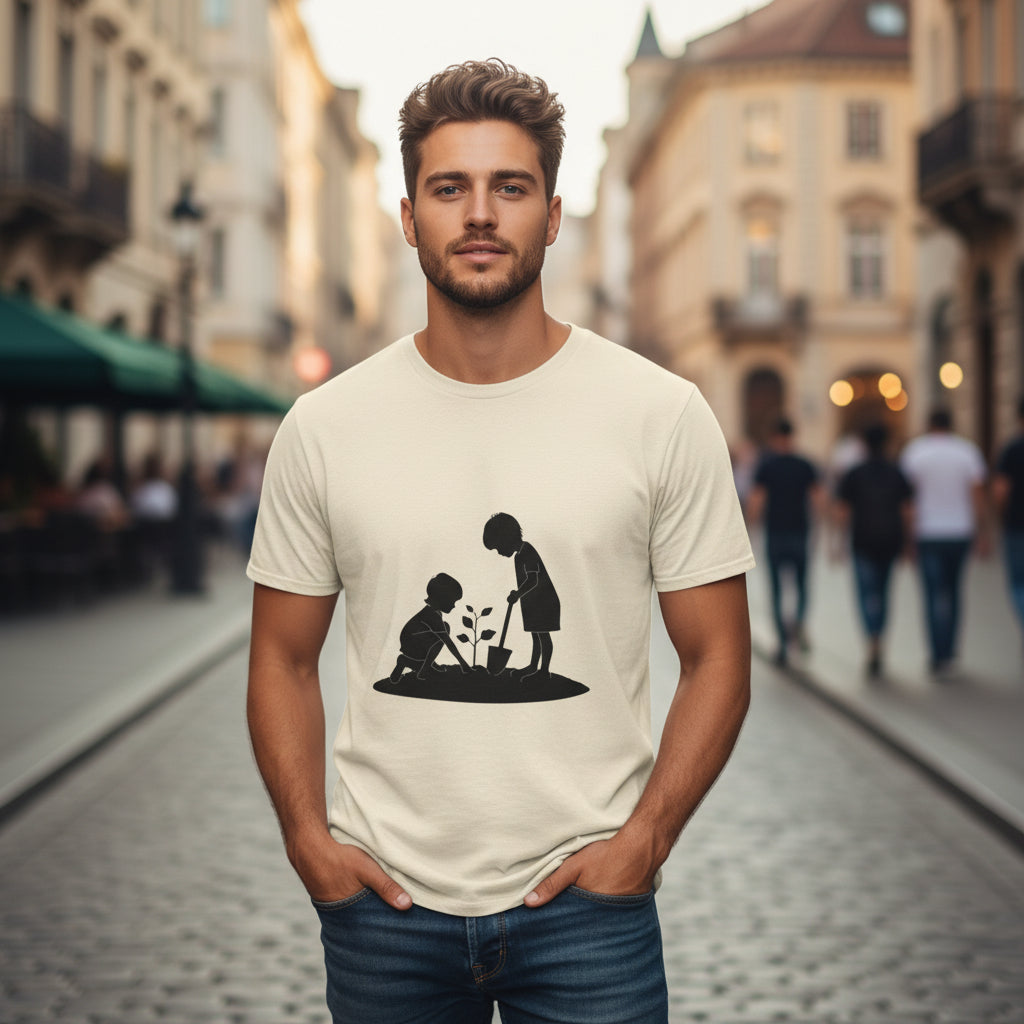 Planting Seeds T-Shirt — Kids Gardening Silhouette Tee
