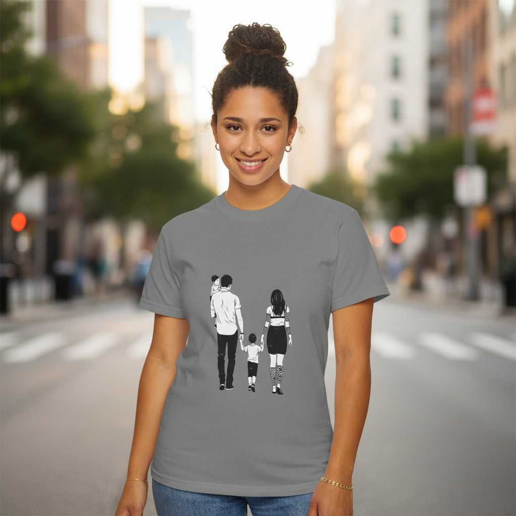Family Silhouette T-Shirt — Matching Parents & Child Graphic Tee