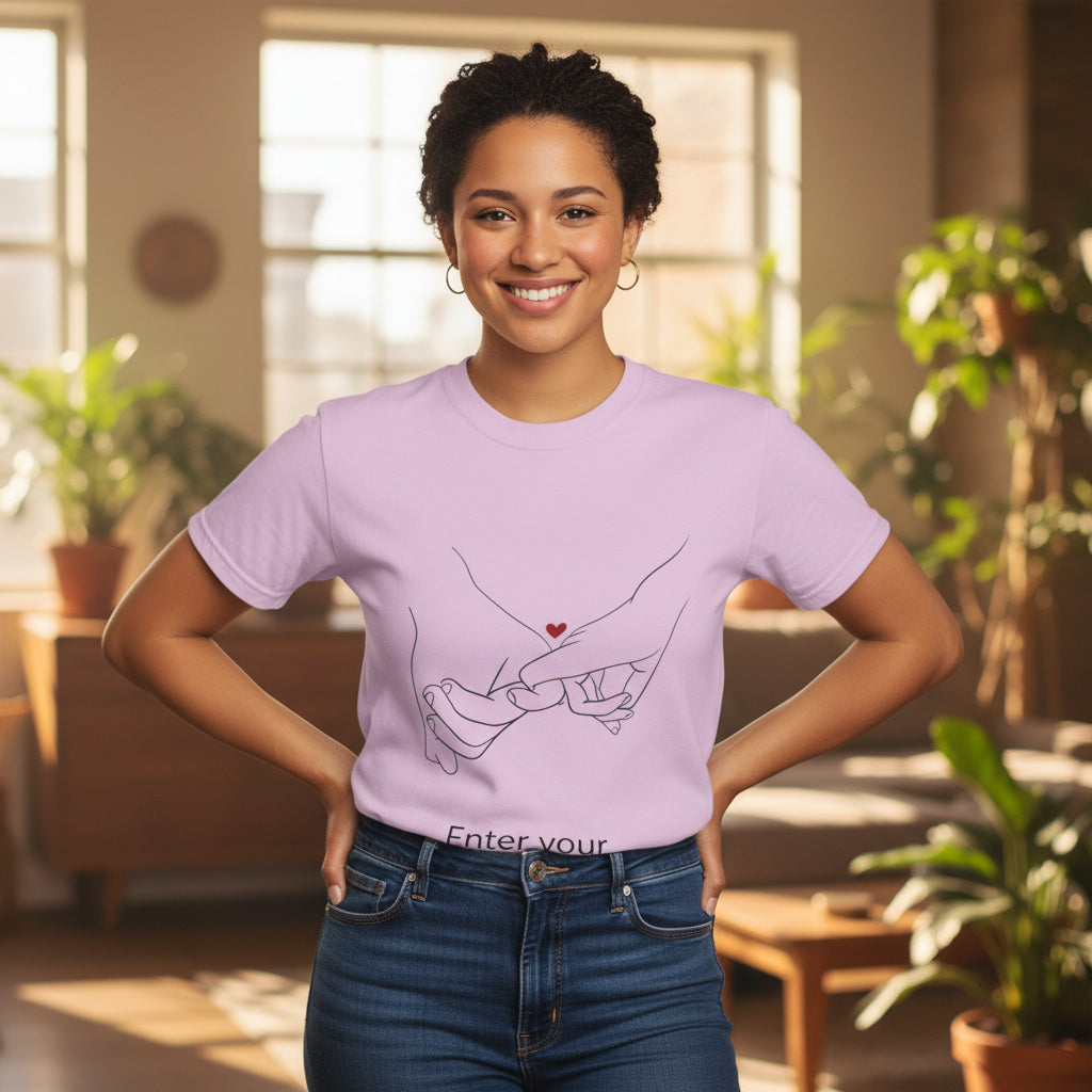 Personalized Pinky Promise T-Shirt — Custom Names Couple Tee