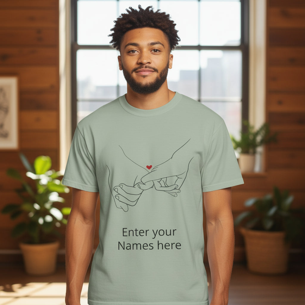 Personalized Pinky Promise T-Shirt — Custom Names Couple Tee