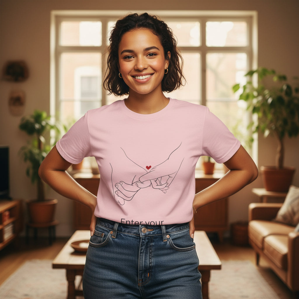 Personalized Pinky Promise T-Shirt — Custom Names Couple Tee