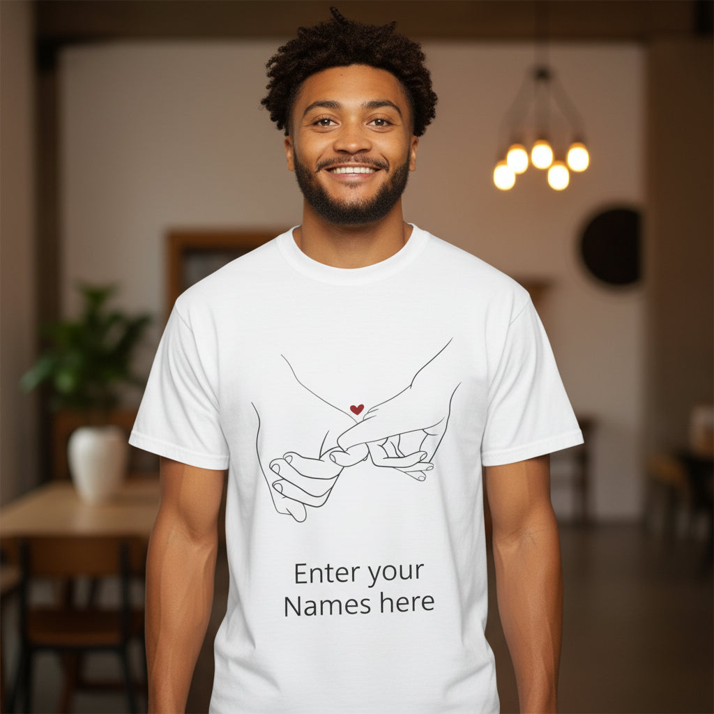 Personalized Pinky Promise T-Shirt — Custom Names Couple Tee