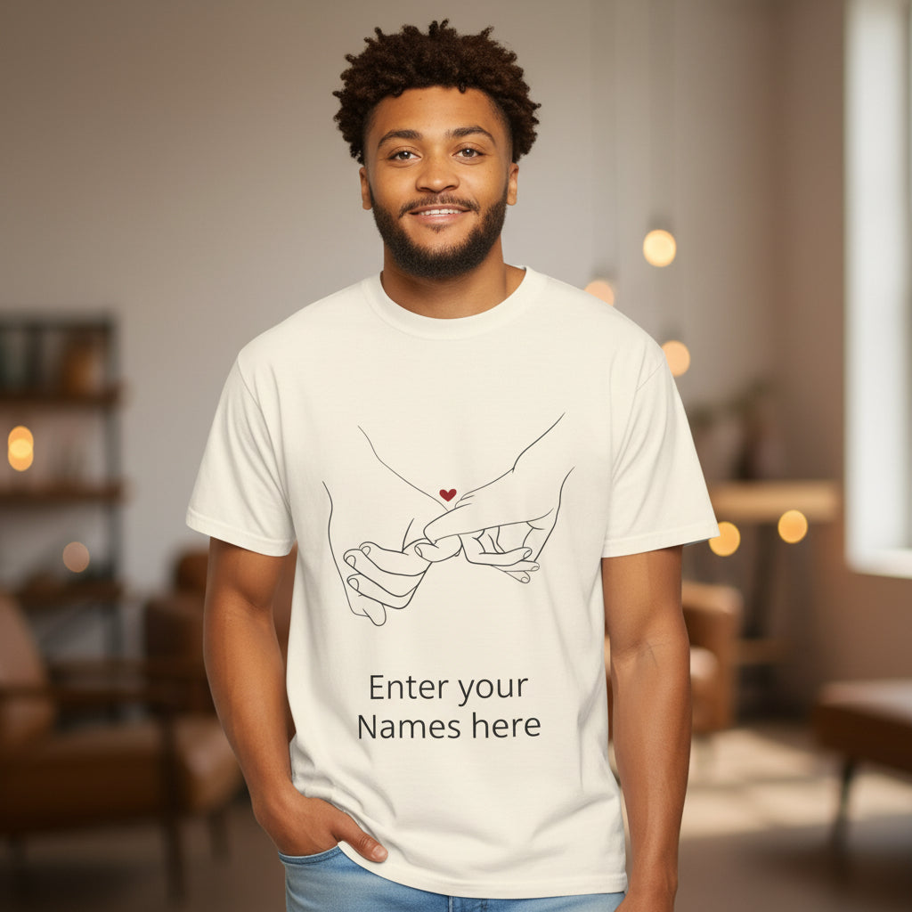 Personalized Pinky Promise T-Shirt — Custom Names Couple Tee