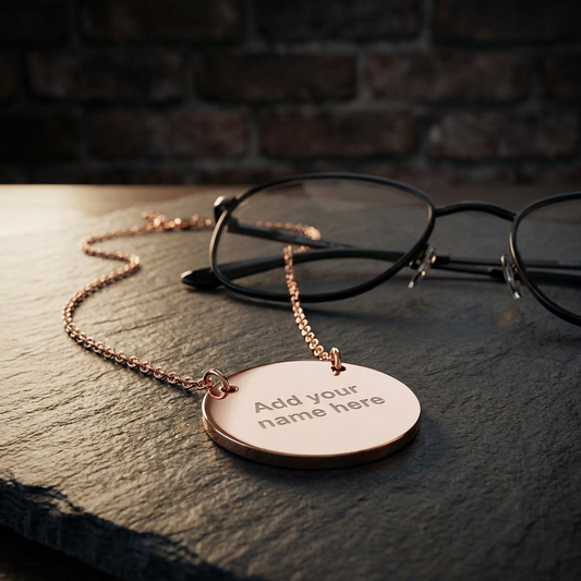 Engraved Circle Necklace — Personalized Name Pendant