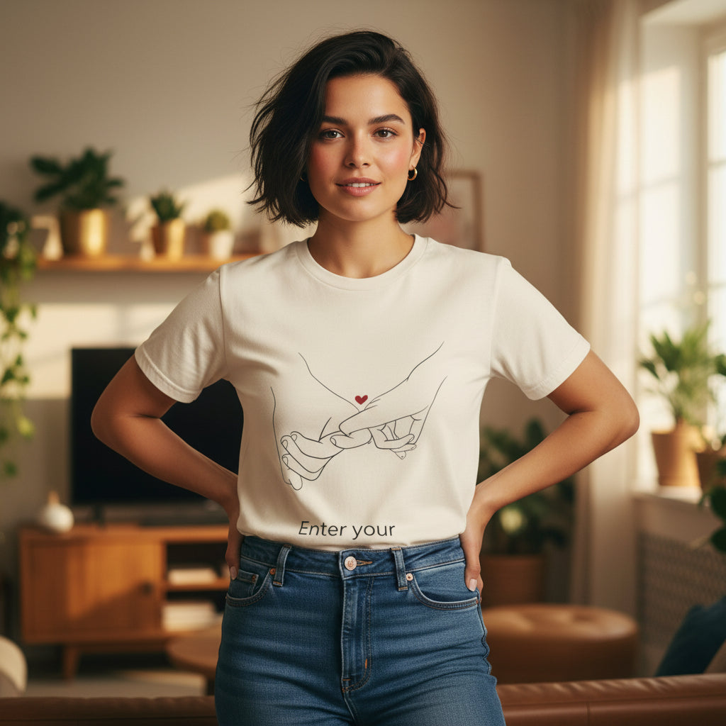 Personalized Pinky Promise T-Shirt — Custom Names Couple Tee