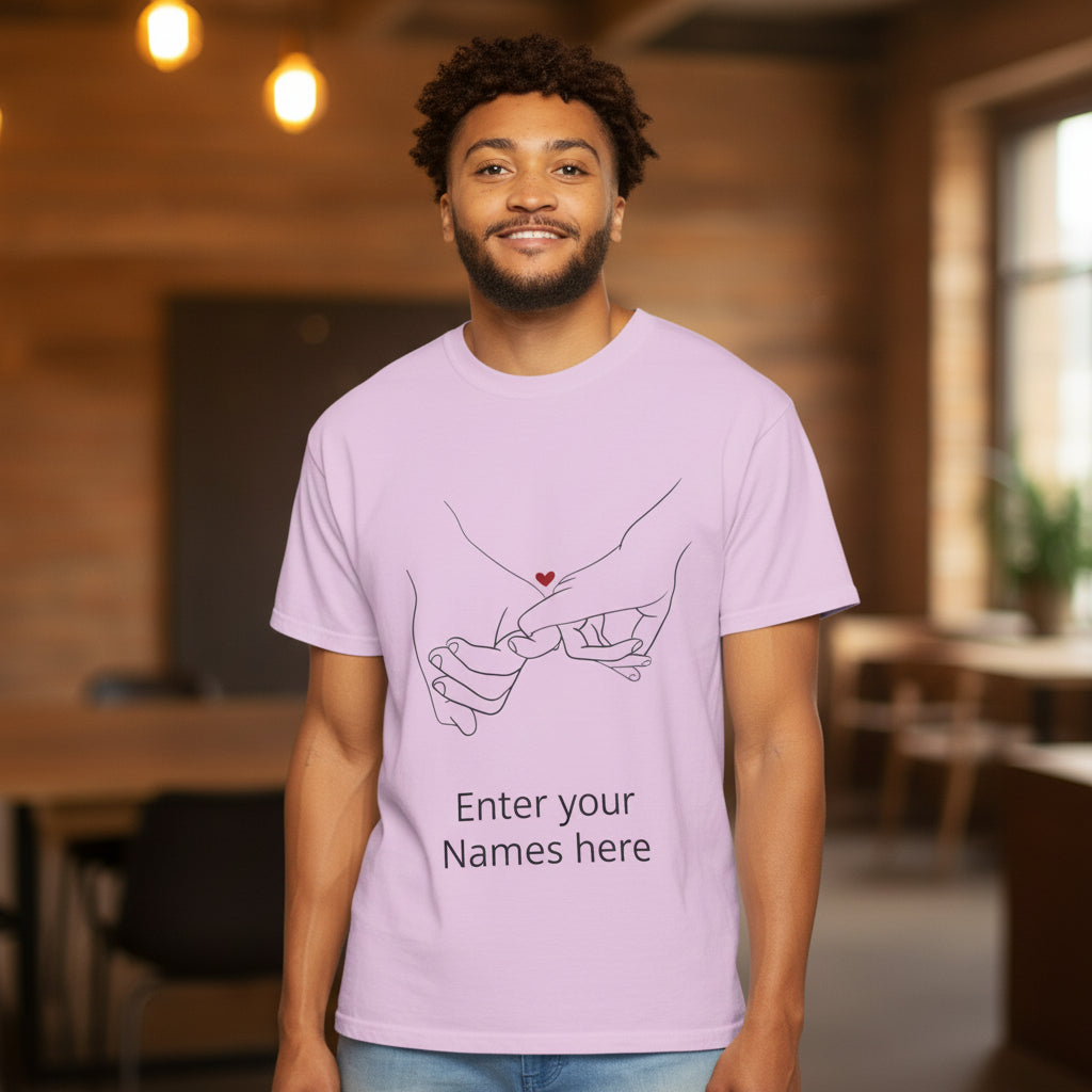 Personalized Pinky Promise T-Shirt — Custom Names Couple Tee
