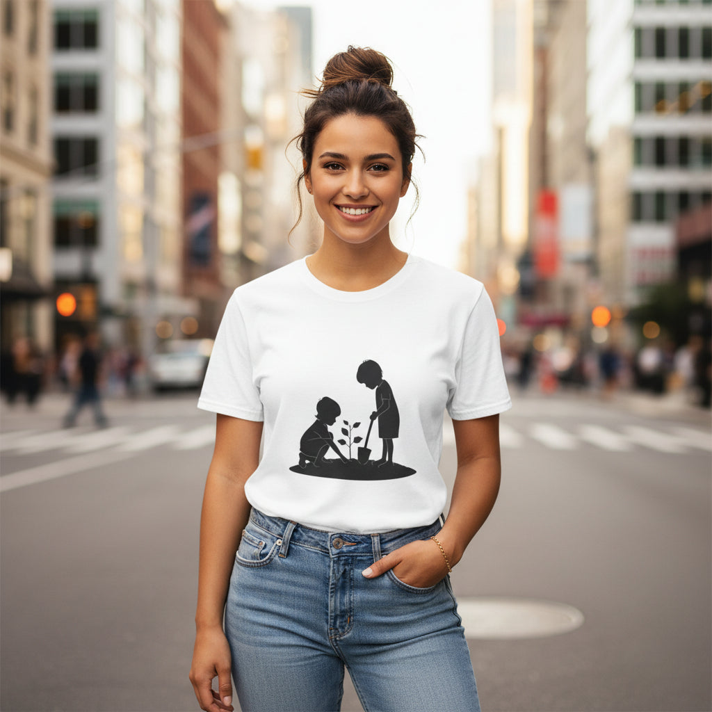 Planting Seeds T-Shirt — Kids Gardening Silhouette Tee