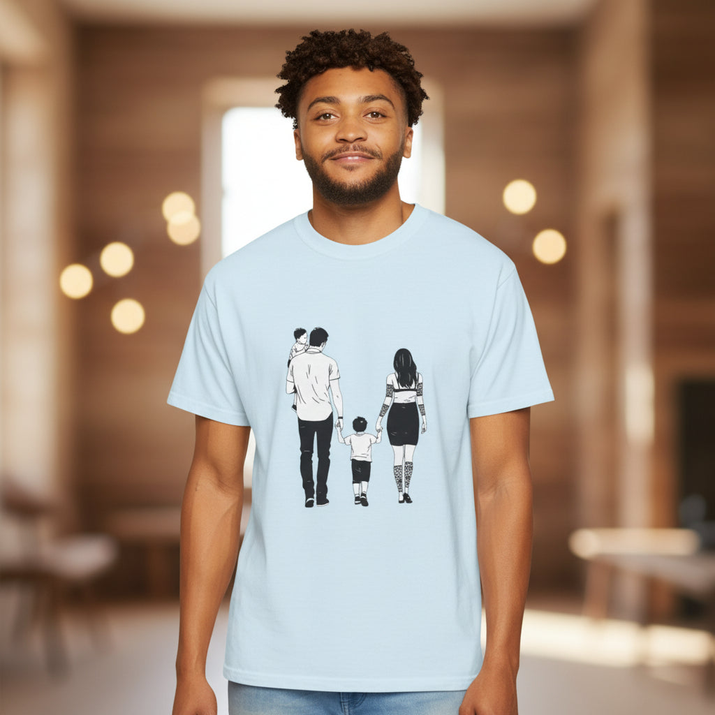 Family Silhouette T-Shirt — Matching Parents & Child Graphic Tee