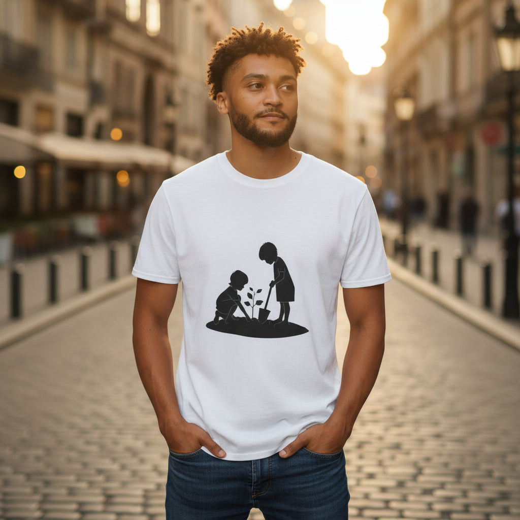 Planting Seeds T-Shirt — Kids Gardening Silhouette Tee