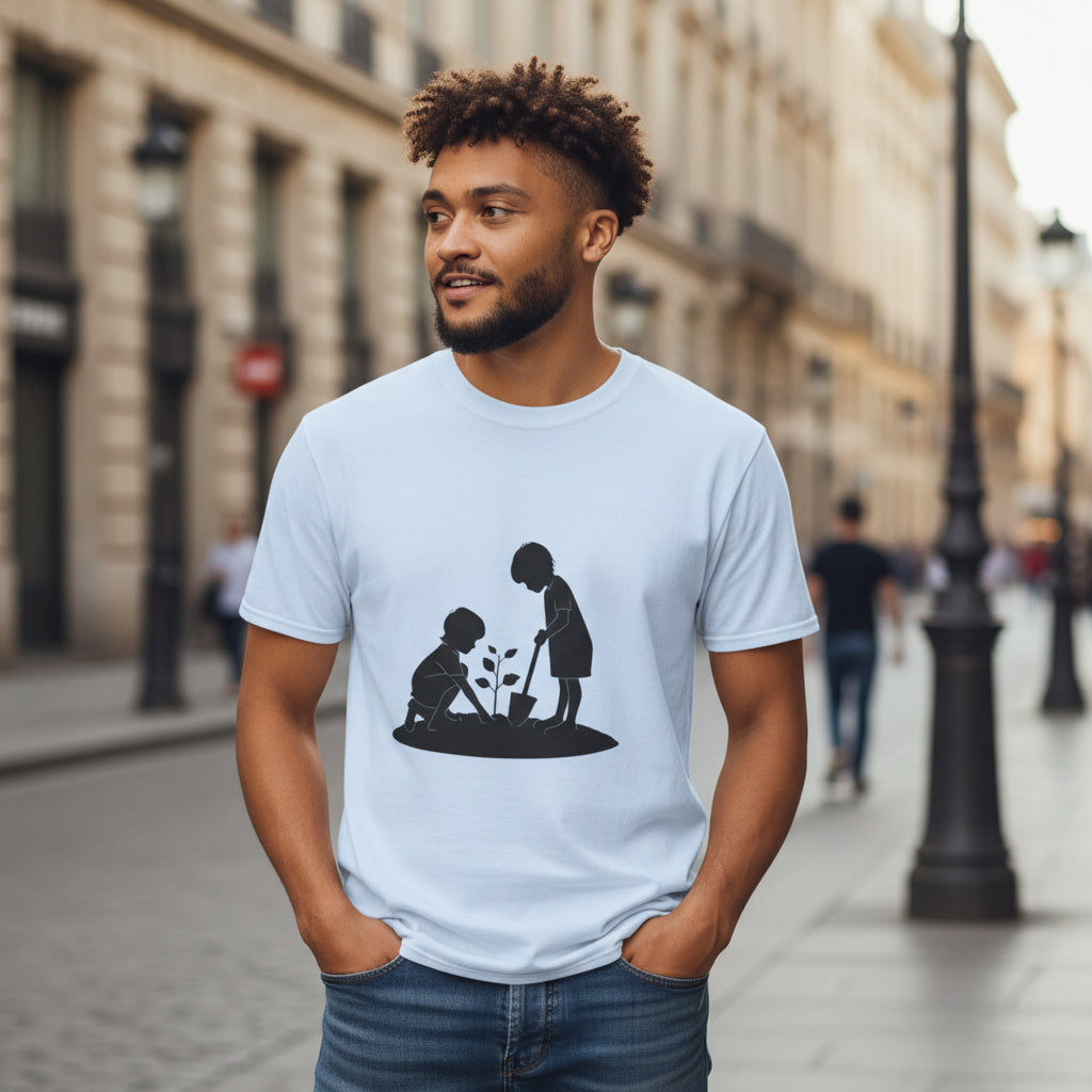 Planting Seeds T-Shirt — Kids Gardening Silhouette Tee