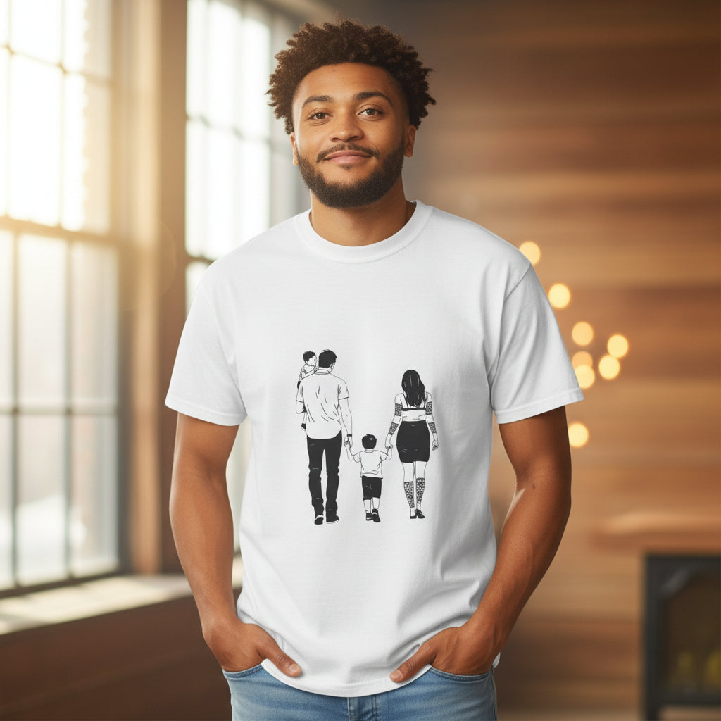 Family Silhouette T-Shirt — Matching Parents & Child Graphic Tee