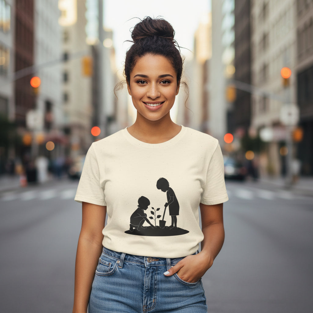 Planting Seeds T-Shirt — Kids Gardening Silhouette Tee