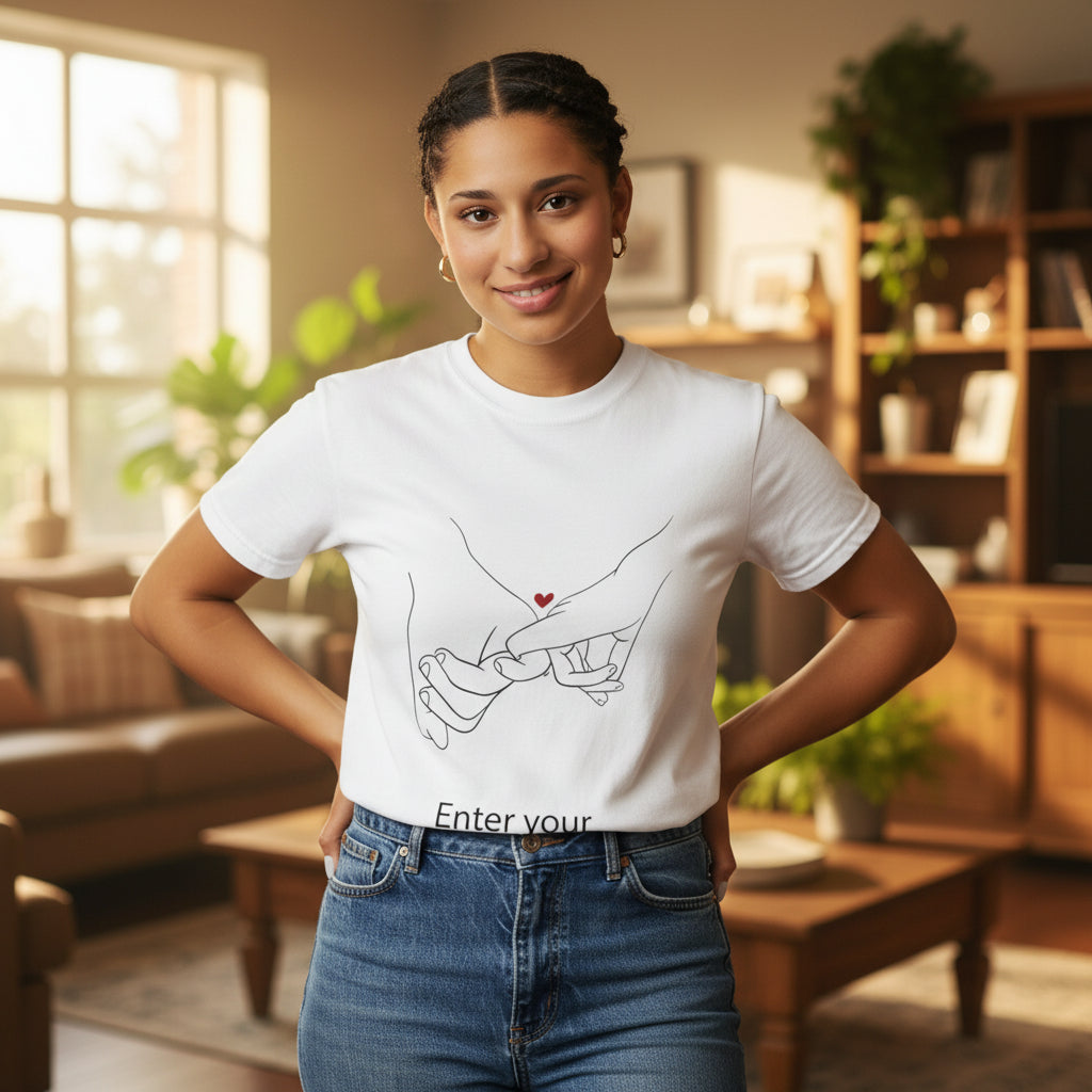 Personalized Pinky Promise T-Shirt — Custom Names Couple Tee
