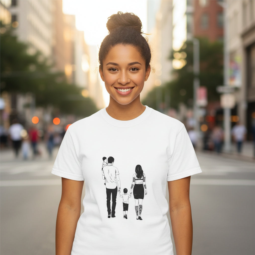Family Silhouette T-Shirt — Matching Parents & Child Graphic Tee