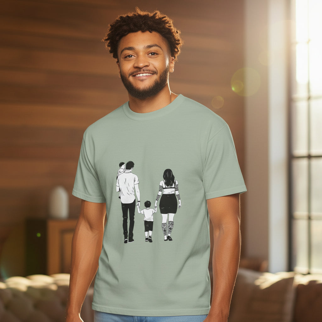 Family Silhouette T-Shirt — Matching Parents & Child Graphic Tee