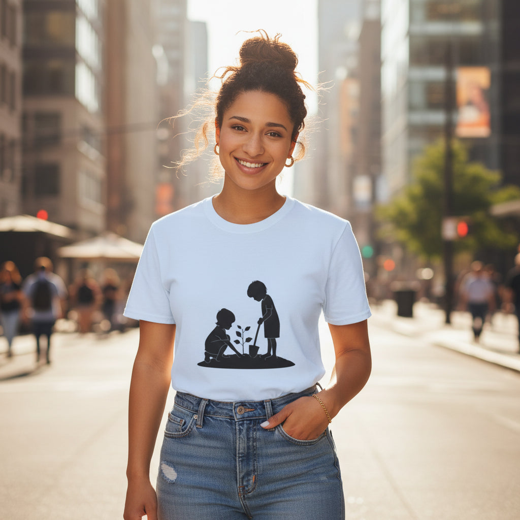 Planting Seeds T-Shirt — Kids Gardening Silhouette Tee