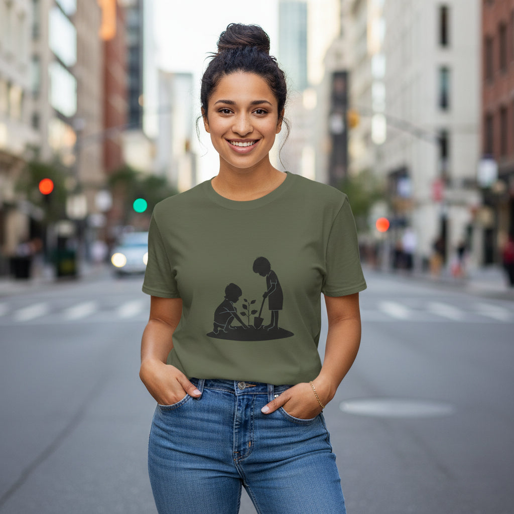 Planting Seeds T-Shirt — Kids Gardening Silhouette Tee