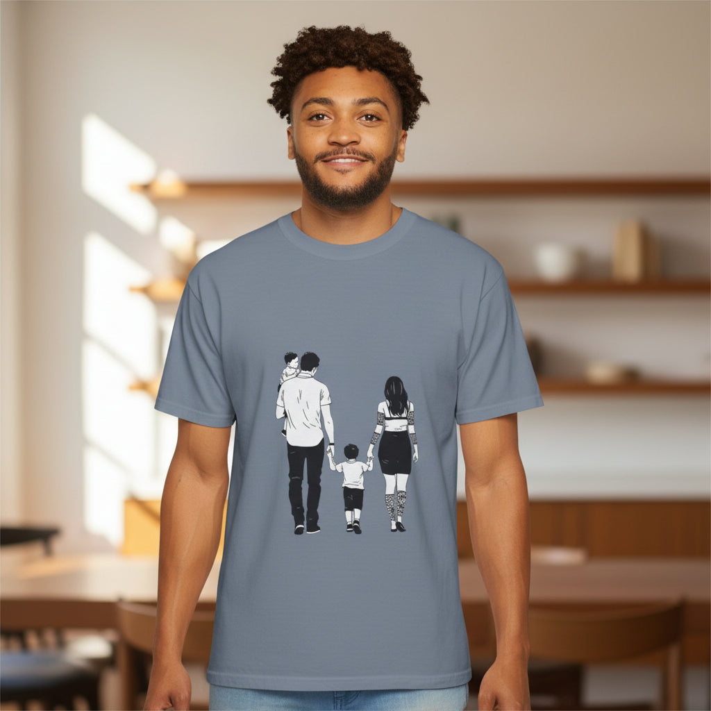 Family Silhouette T-Shirt — Matching Parents & Child Graphic Tee