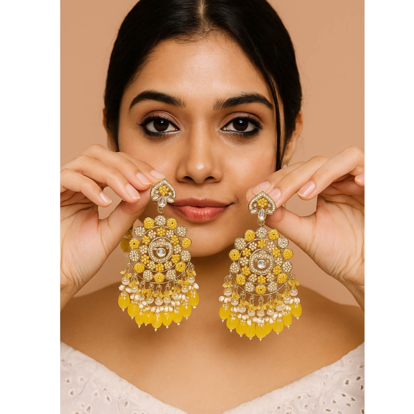 Chandbali Earrings: Indian Ethnic Wedding Jewelry with Beads