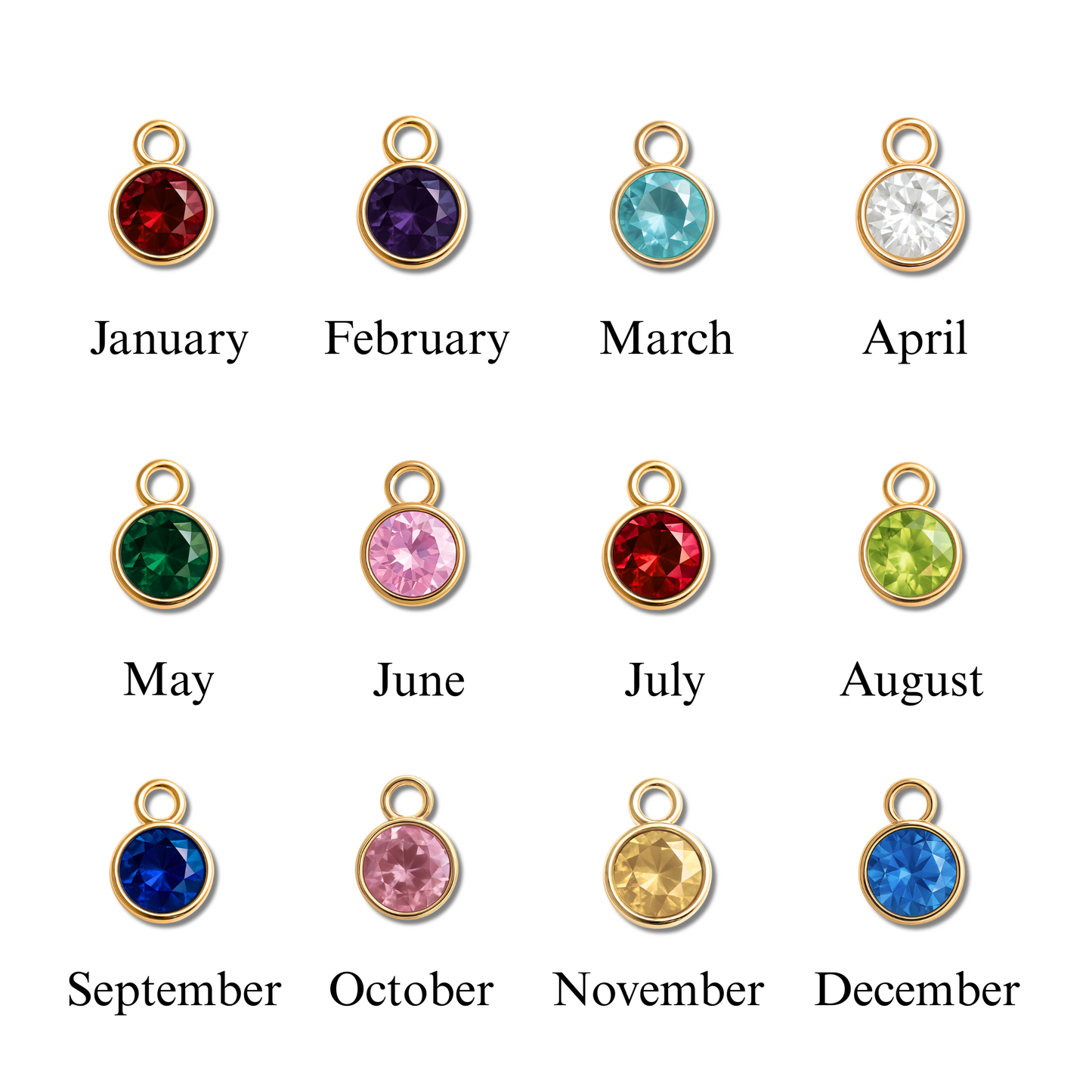 Personalized Coin Necklace with Birthstone – Custom Engraved Infinity Initial Pendant in 18K Gold, Silver or Rose Gold
