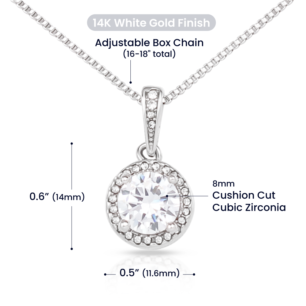 Eternal Hope Necklace - Cushion Cut CZ Crystal Pendant | Romantic Gift for Her