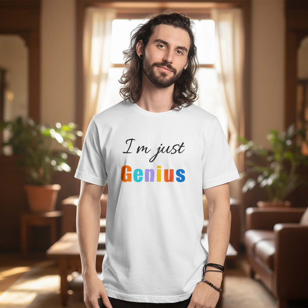 Cool Funny Quote T-Shirt for Men & Women | “I'm Just Genius” Design