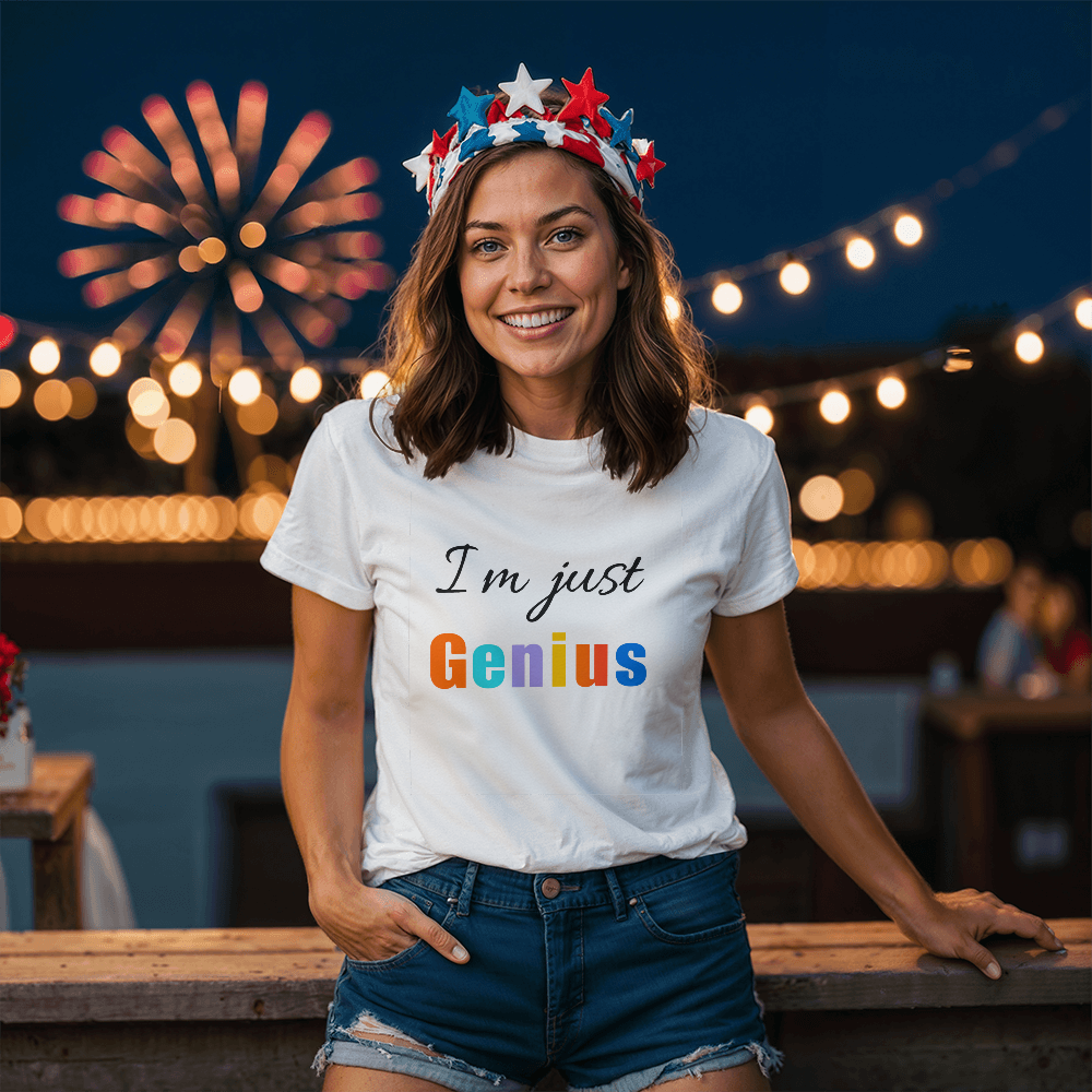 Cool Funny Quote T-Shirt for Men & Women | “I'm Just Genius” Design