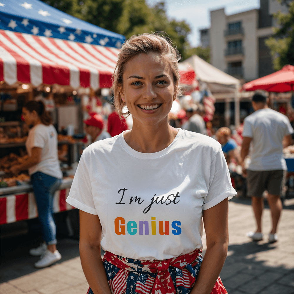 Cool Funny Quote T-Shirt for Men & Women | “I'm Just Genius” Design