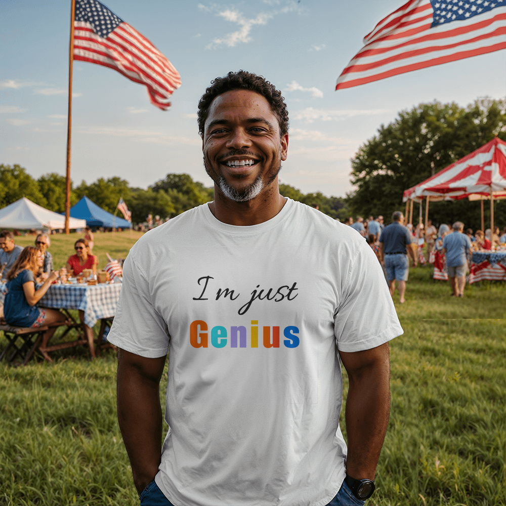 Cool Funny Quote T-Shirt for Men & Women | “I'm Just Genius” Design