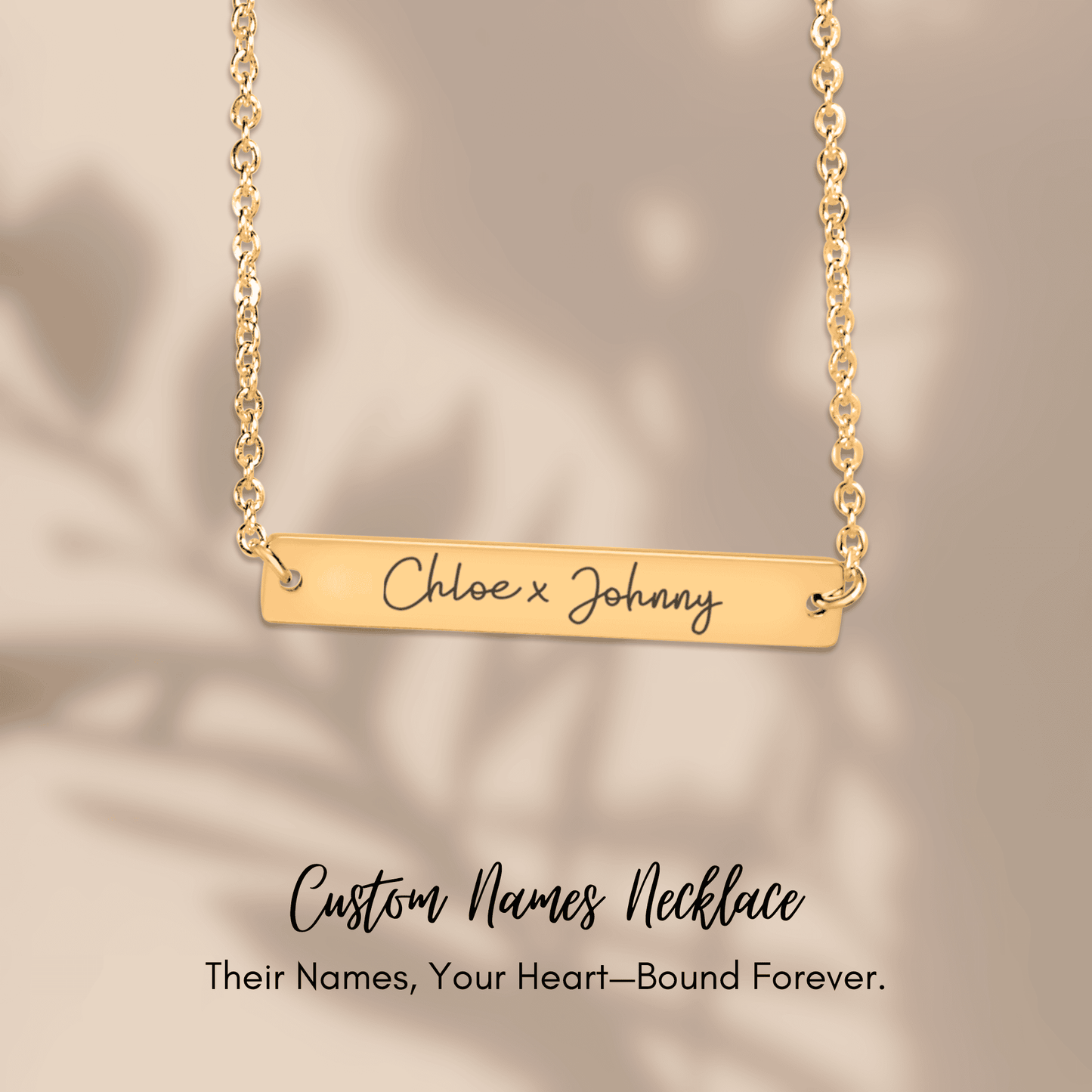 Name Tag Horizontal Bar Necklace