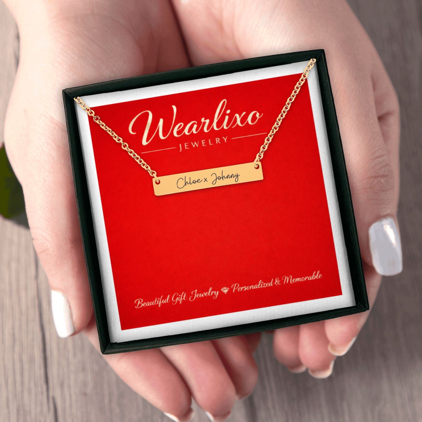 Name Tag Horizontal Bar Necklace