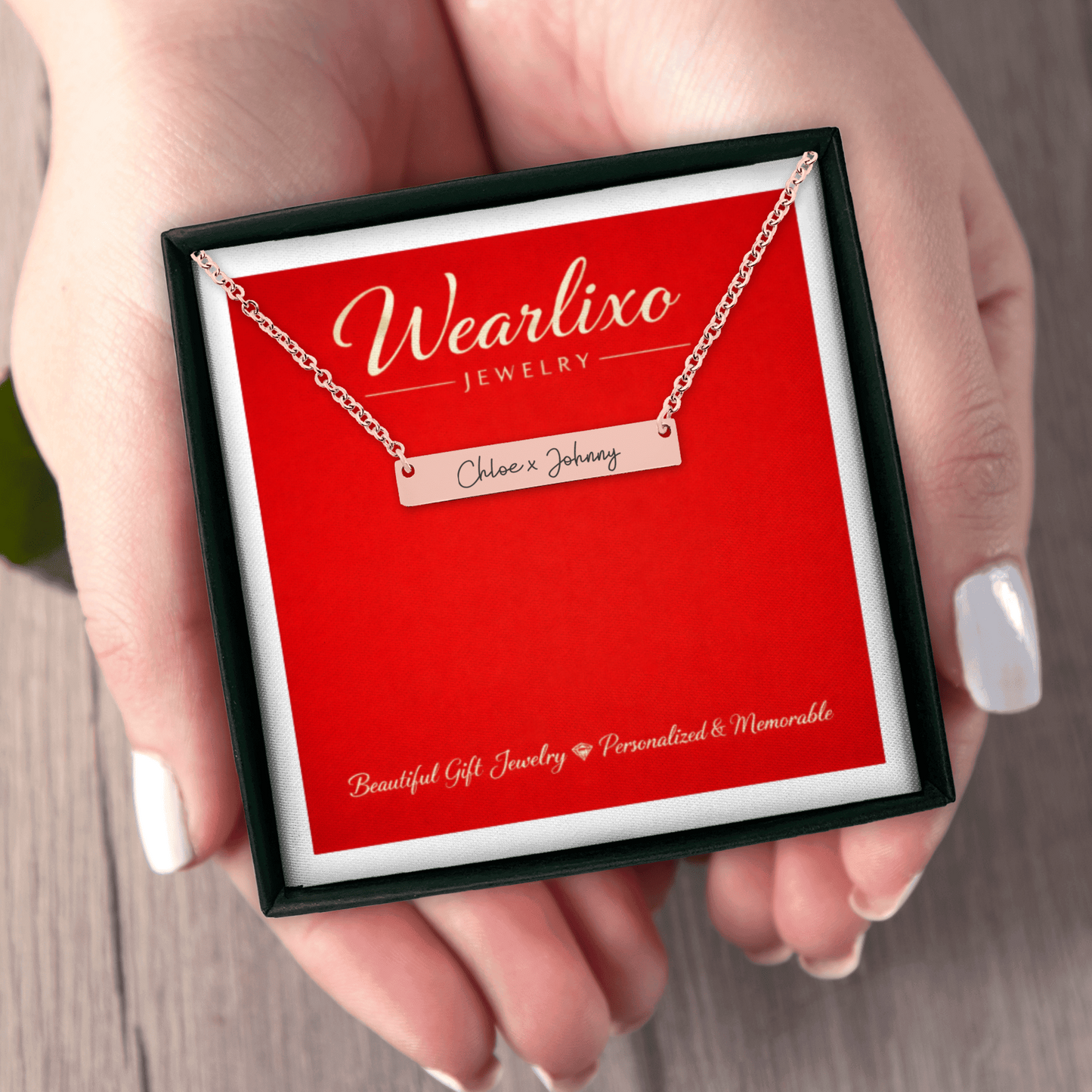 Name Tag Horizontal Bar Necklace