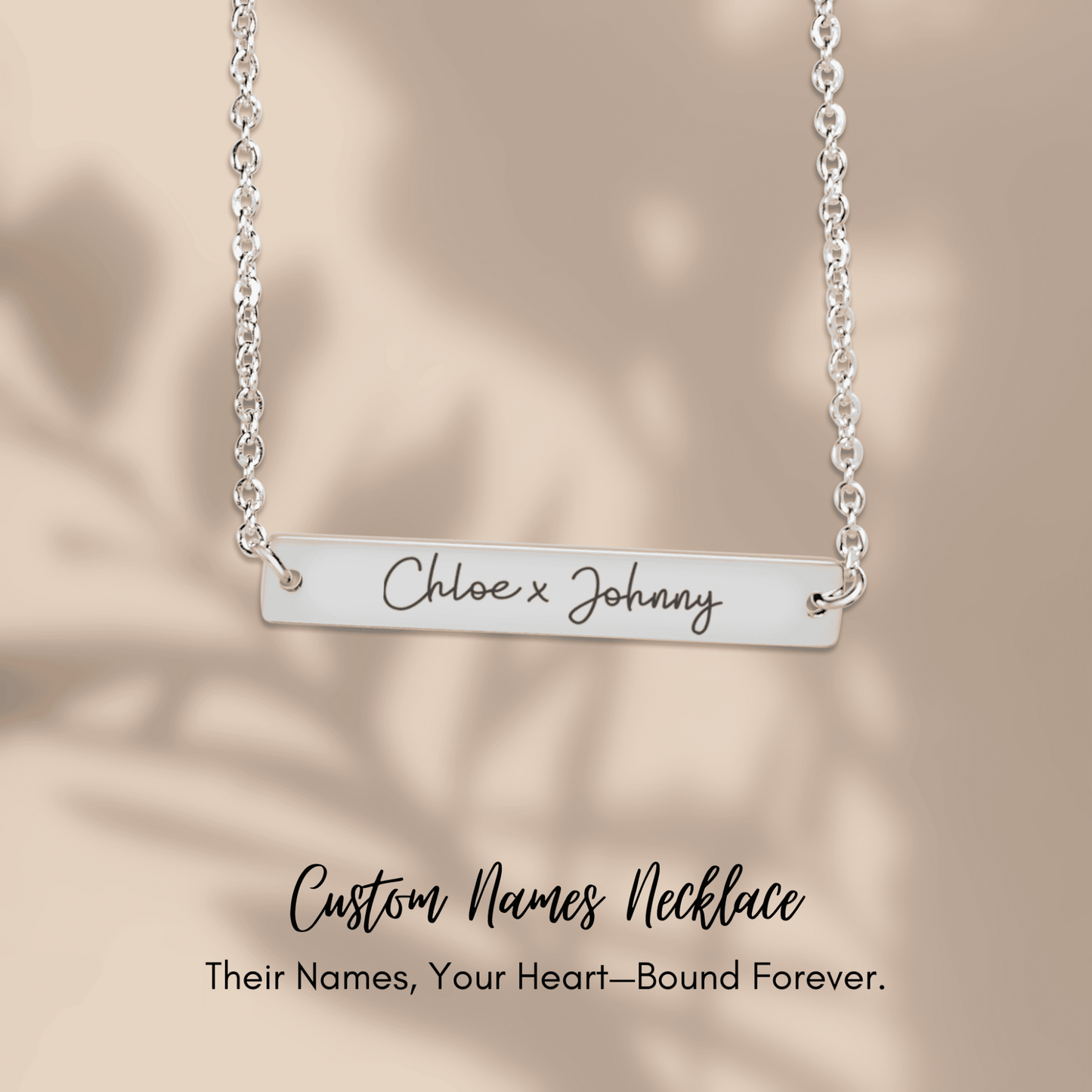 Name Tag Horizontal Bar Necklace