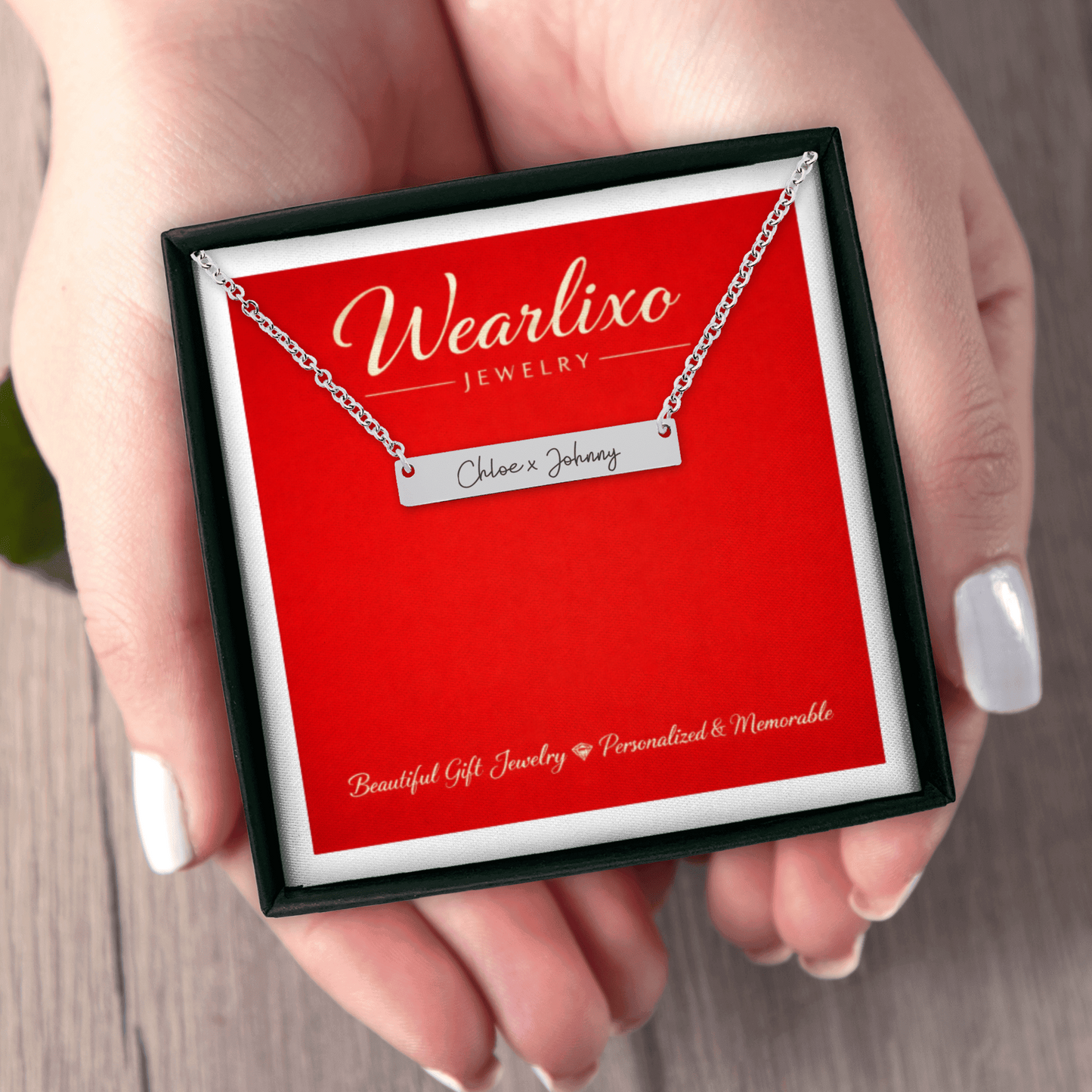 Name Tag Horizontal Bar Necklace